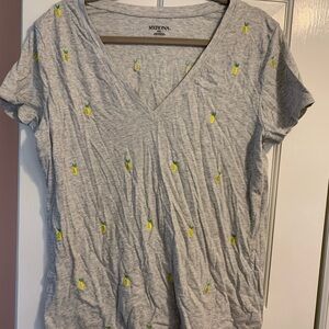 NWOT! Merona Lemon Embroidered T-shirt 🍋